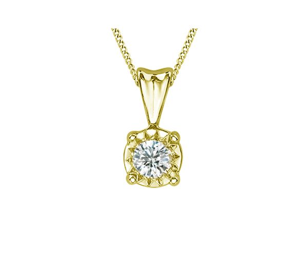 PENDENTIF EN OR 10K SERTI D'UN DIAMANT SI2 PENDENTIF EN OR 10K SERTI D'UN DIAMANT SI2